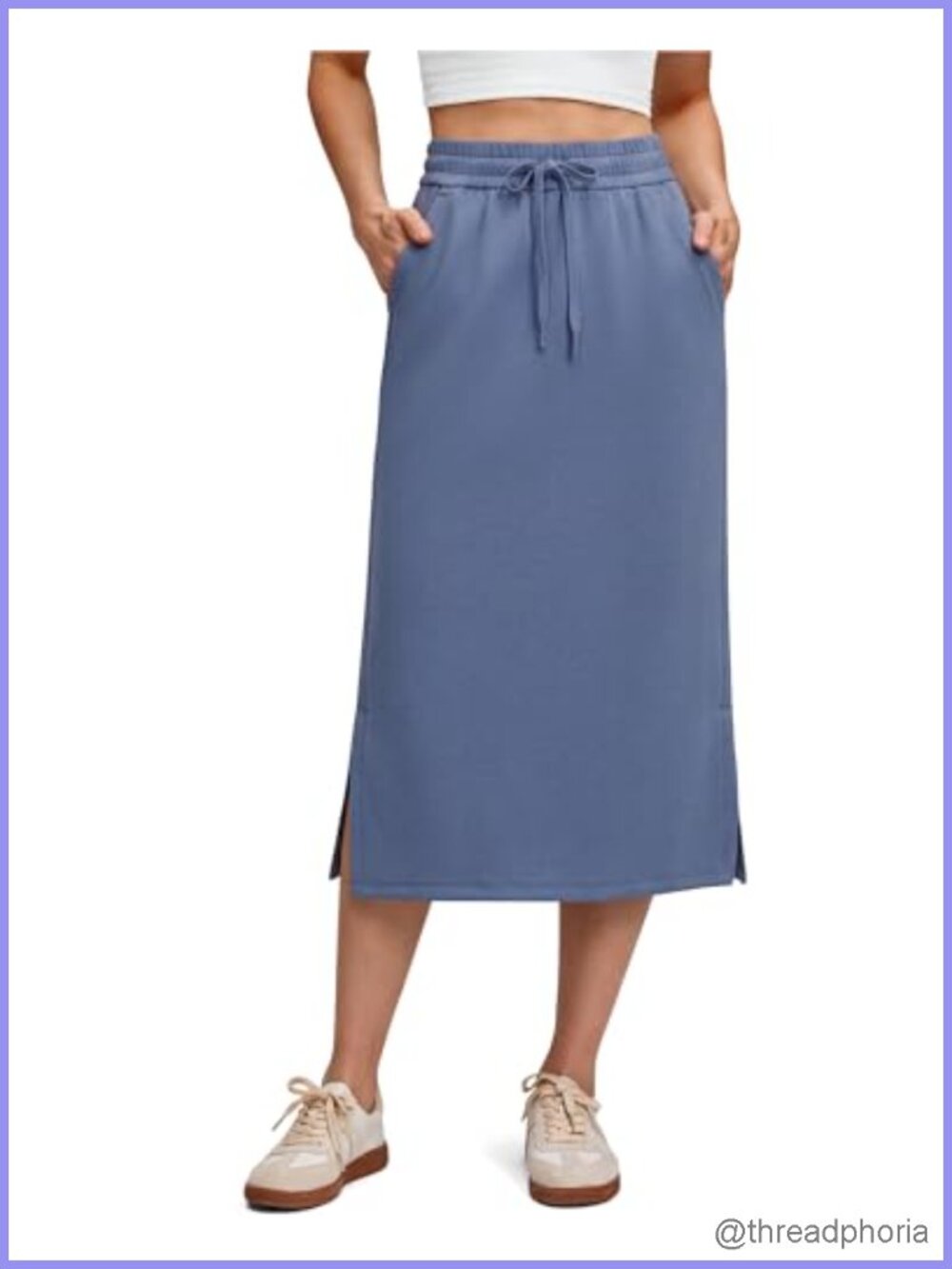 Women's Modal Maxi Skirt with Pockets Drawstring Soft Casual Lounge
